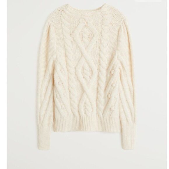 Mango Knitted Chunky Braided Sweater New - Picture 7 of 7